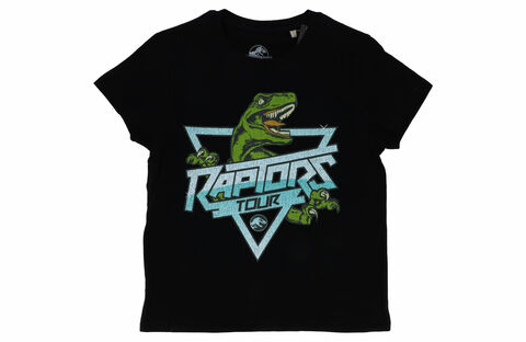 T-shirt Enfant Bio - Jurassic Park  - Raptor - Taille 8 Ans - Noir